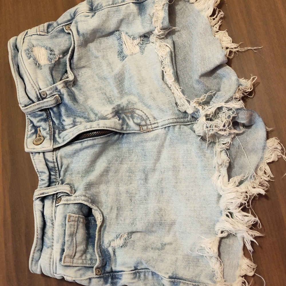 5/$25 Sale Eunina Small Distressed Blue Lulu Hight Rise Cut Off Denim Shorts